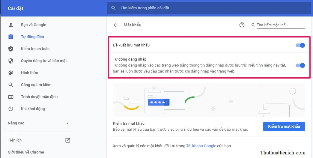 Cách xem, xóa mật khẩu đã lưu trên Google Chrome