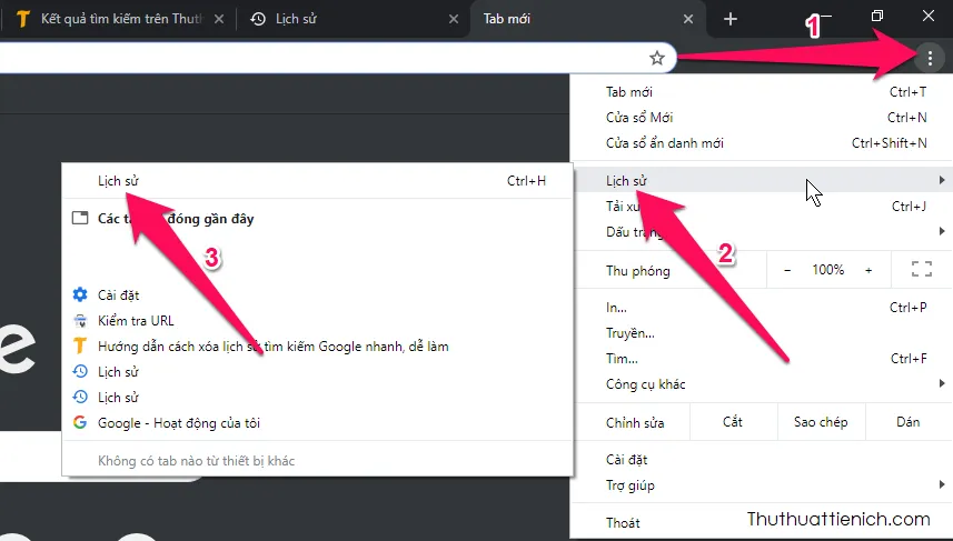 Cách xóa lịch sử duyệt web trên trình duyệt Google Chrome