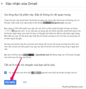 Cách xoá tài khoản Gmail vĩnh viễn, không xoá tài khoản Google