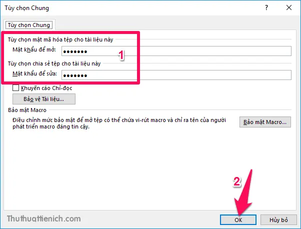 Cài đặt mật khẩu cho Word/Excel/PowerPoint từ phiên bản 2003 đến 2016