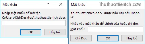 Cài đặt mật khẩu cho Word/Excel/PowerPoint từ phiên bản 2003 đến 2016