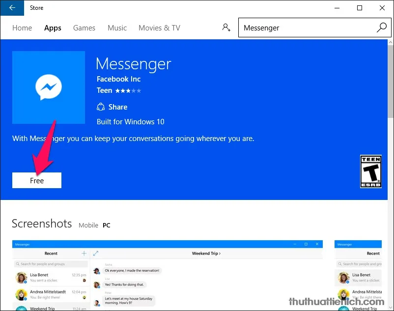 Chat Facebook trên Windows 10 với app Messenger “chính chủ”