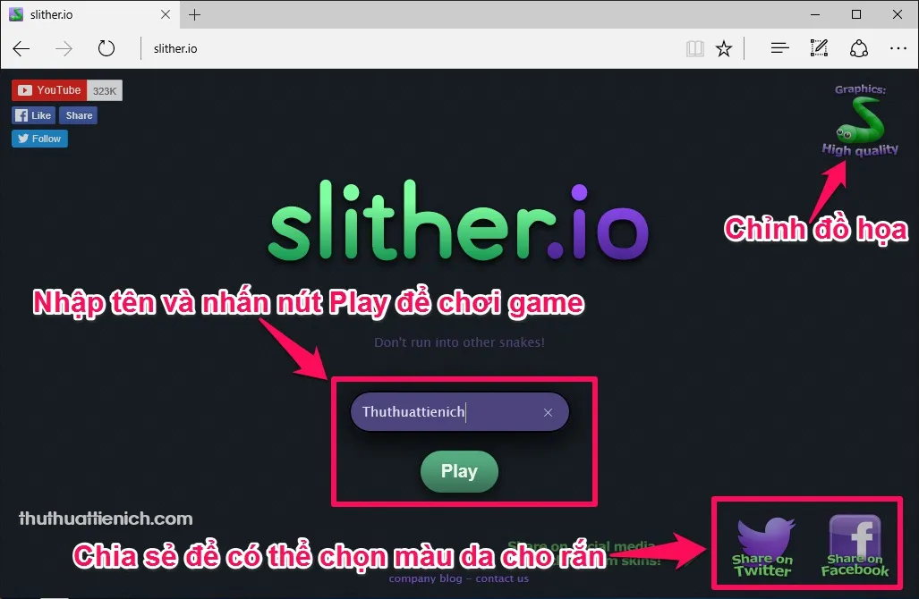 Chơi game Rắn săn mồi Slither.io Online vui vẻ, đẹp mắt, dễ “gây nghiện”