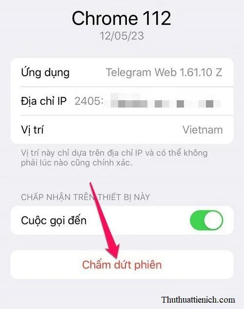 Đăng xuất tài khoản Telegram từ xa trên mọi thiết bị