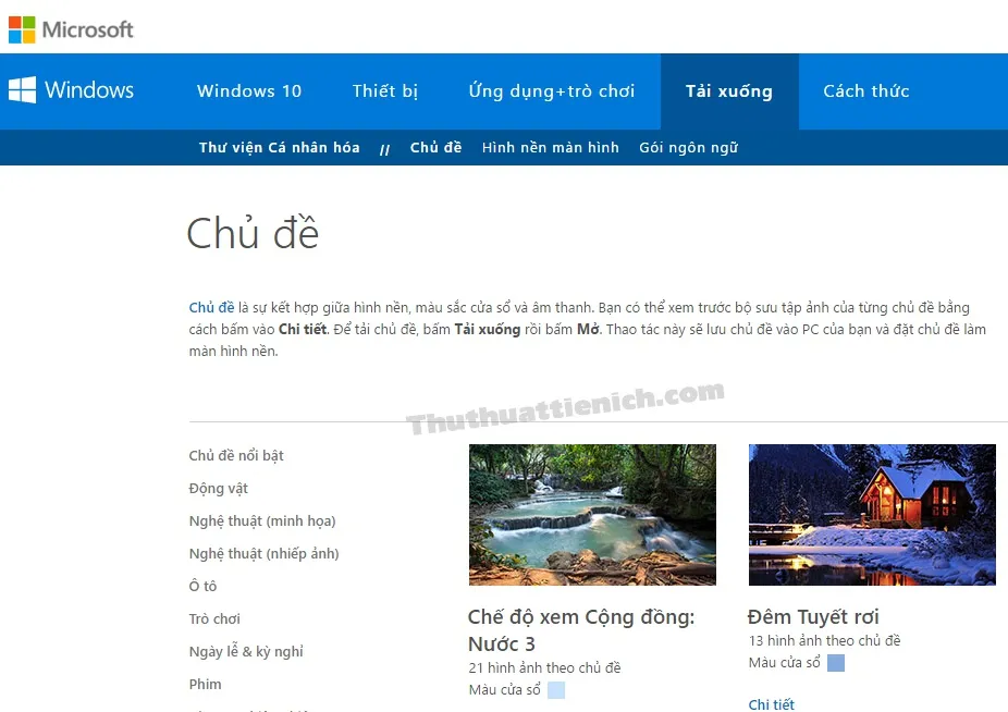 Download & Cài đặt giao diện mới cho Windows 10 trực tiếp từ Microsoft