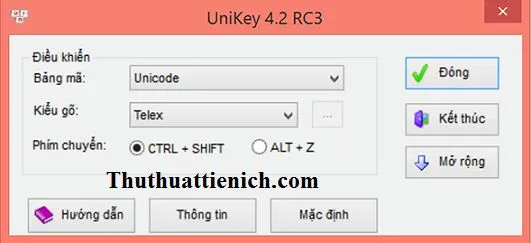 Download phần mềm gõ tiếng Việt Unikey 4.2 RC3