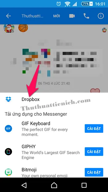 Facebook cho phép chia sẻ tập tin Dropbox trực tiếp qua Messenger