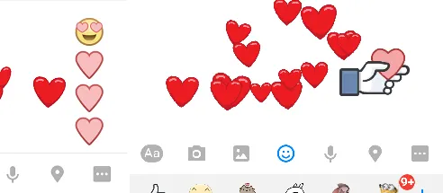 Facebook Messenger cập nhật hiệu ứng tình yêu “bong bóng trái tim”