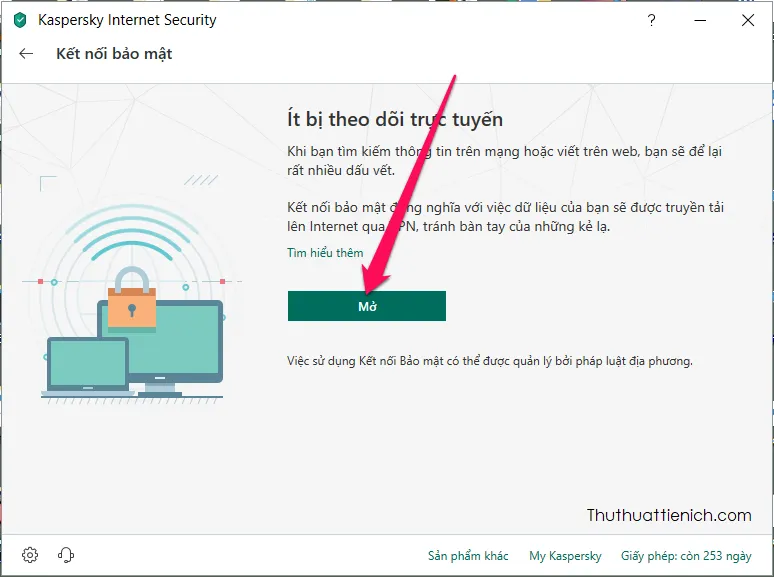 Fake IP đơn giản, miễn phí bằng phần mềm Kaspersky VPN