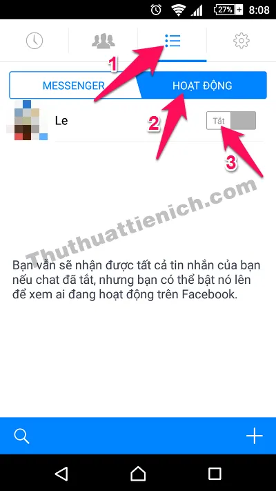 Hướng dẫn cách ẩn nick (Offline) trên ứng dụng Facebook Messenger