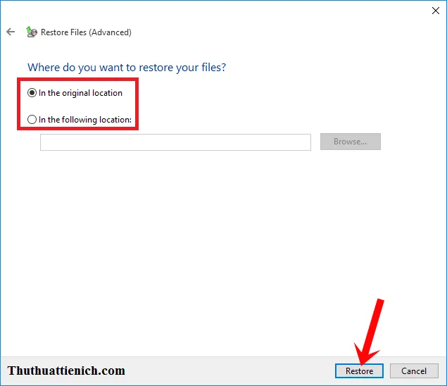 Hướng dẫn cách Backup (Sao lưu) & Restore (khôi phục) Windows 10