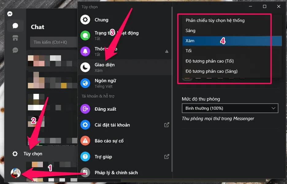 Hướng dẫn cách bật Giao diện tối Dark Mode trong Messenger