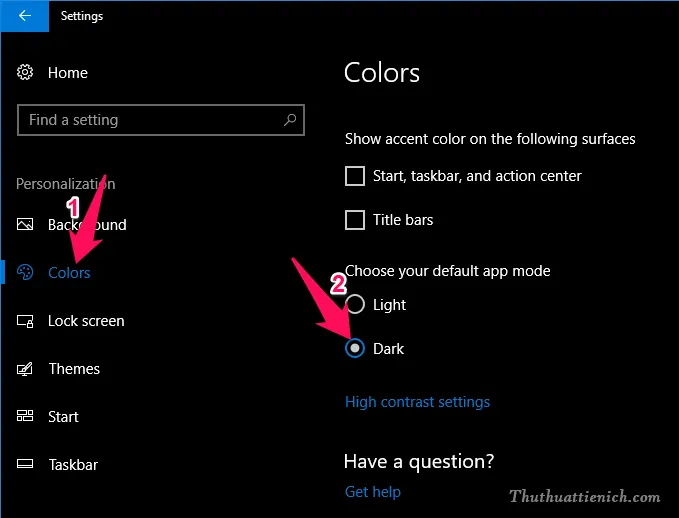 Hướng dẫn cách cài đặt giao diện Dark Mode (màu đen) cho Windows 10