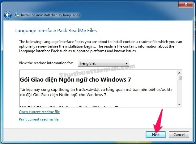 Hướng dẫn cách cài đặt ngôn ngữ, giao diện tiếng Việt cho Windows 7