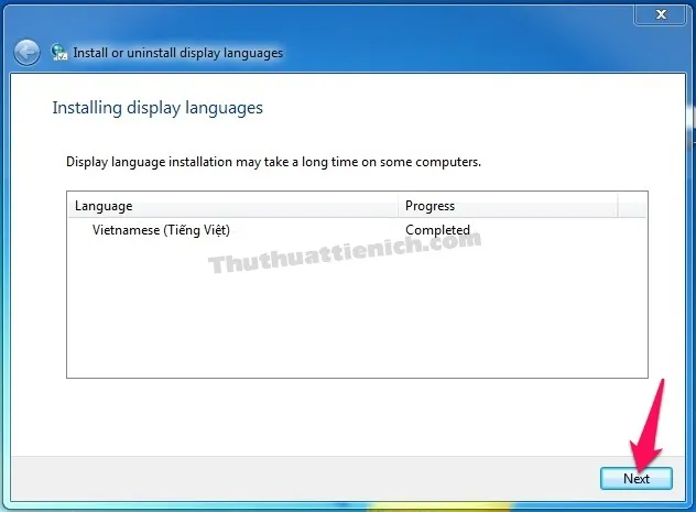 Hướng dẫn cách cài đặt ngôn ngữ, giao diện tiếng Việt cho Windows 7