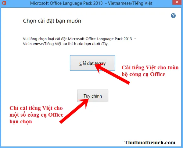 Hướng dẫn cách cài đặt tiếng Việt cho bộ phần mềm Office 2013