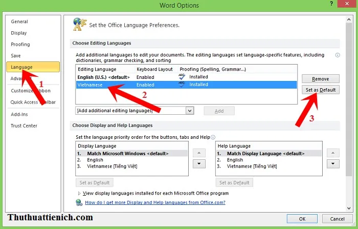 Hướng dẫn cách cài đặt tiếng Việt cho Office 2010