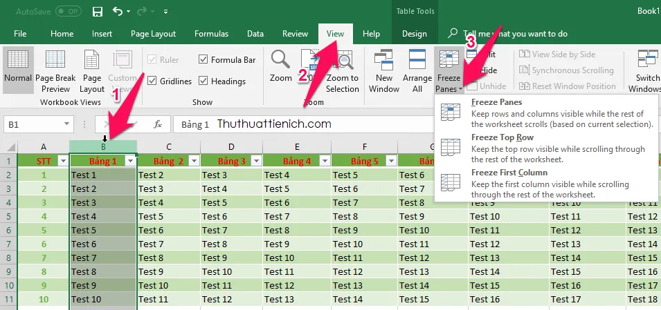 Hướng dẫn cách cố định hàng và cột trong Excel