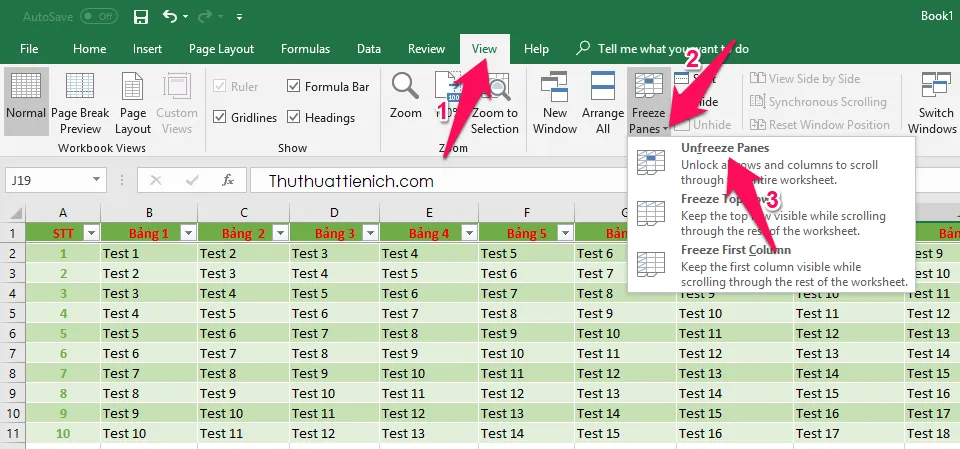 Hướng dẫn cách cố định hàng và cột trong Excel