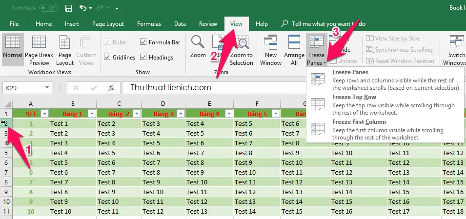 Hướng dẫn cách cố định hàng và cột trong Excel