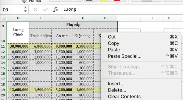 Hướng dẫn cách copy dữ liệu excel sang word