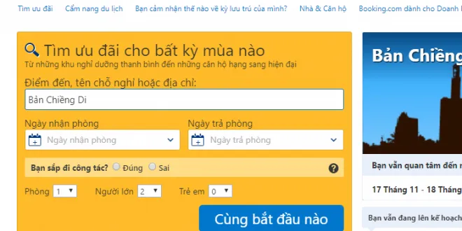 Hướng dẫn cách đăng ký tài khoản Booking.com