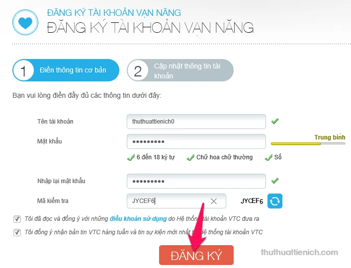 Hướng dẫn cách đăng ký tài khoản VTC nhanh nhất