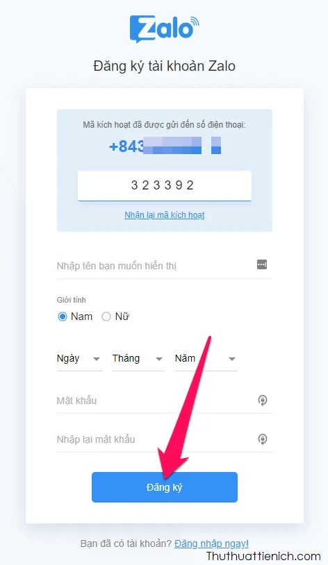 Hướng dẫn cách đăng ký tài khoản Zalo mới nhanh nhất