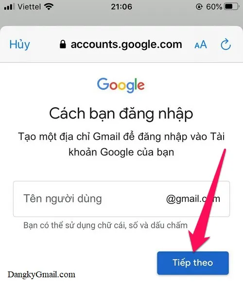 Hướng dẫn cách đăng ký tạo tài khoản Gmail mới trên điện thoại