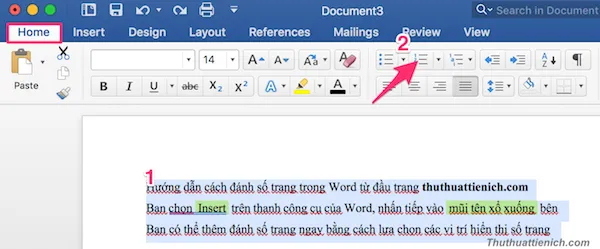 Hướng dẫn cách đánh số thứ tự bảng trong Word (2003-2016)