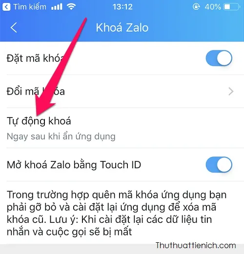 Hướng dẫn cách đặt mã khóa, bật touch ID cho Zalo (điện thoại & máy tính)