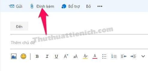 Hướng dẫn cách gửi hình ảnh, tập tin đính kèm qua Outlook/Hotmail