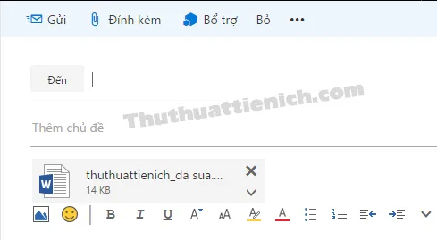 Hướng dẫn cách gửi hình ảnh, tập tin đính kèm qua Outlook/Hotmail