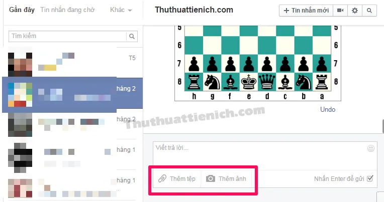 Hướng dẫn cách gửi hình ảnh, tập tin qua Facebook