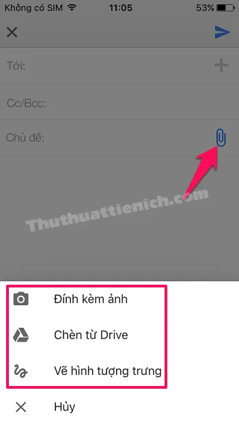 Hướng dẫn cách gửi tập tin, hình ảnh đính kèm qua Gmail