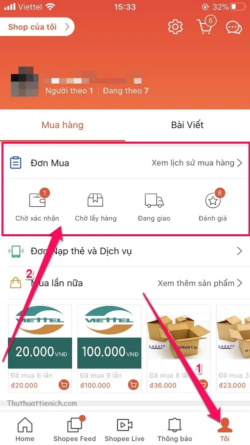 Hướng dẫn cách hủy đơn hàng trên Shopee