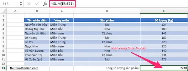 Hướng dẫn cách sử dụng hàm SUM, SUMIF và SUMIFS cơ bản