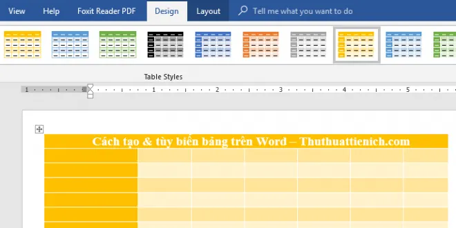 Hướng dẫn cách tạo, chỉnh sửa và tùy biến bảng trong Word