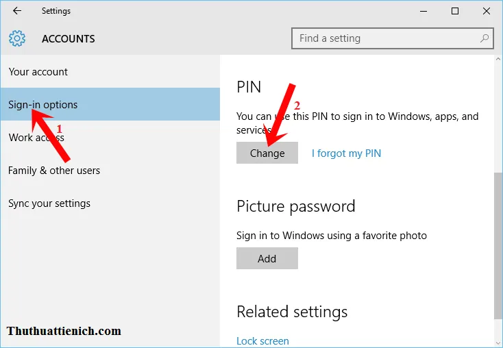 Hướng dẫn cách tạo, thay đổi, xóa mã PIN đăng nhập Windows 10
