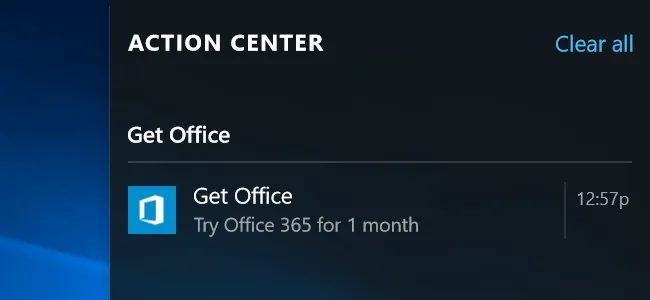 Hướng dẫn cách tắt thông báo “Get Office” trên Windows 10