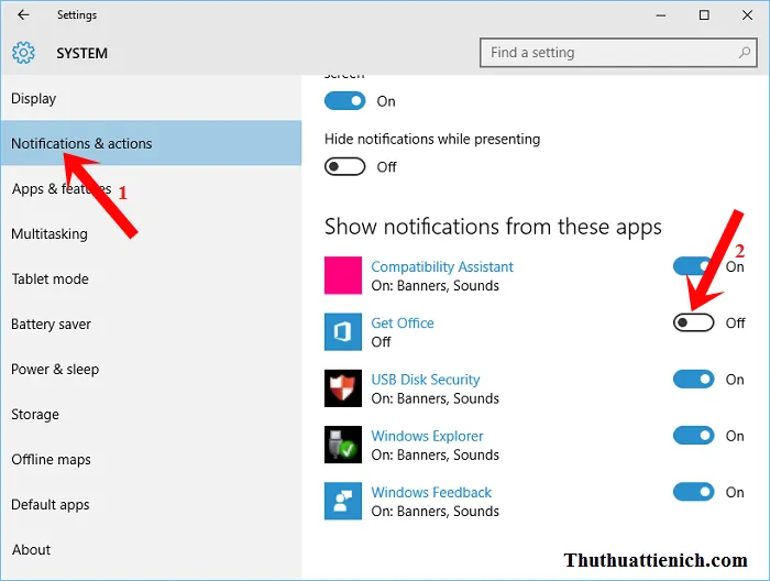 Hướng dẫn cách tắt thông báo “Get Office” trên Windows 10