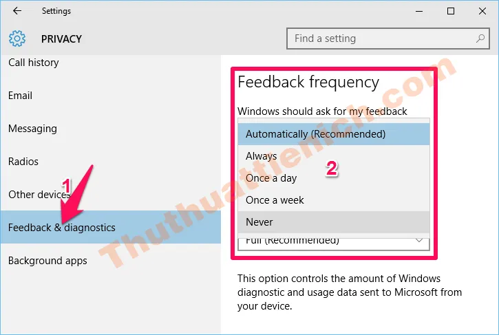 Hướng dẫn cách tắt thông báo hỏi phản hồi của bạn trên Windows 10