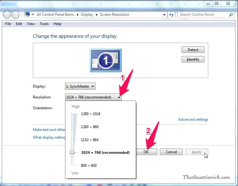 Hướng dẫn cách thay đổi độ phân giải màn hình trên Windows 7/8/10