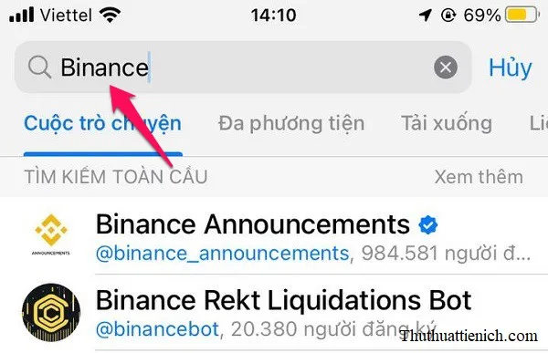 Hướng dẫn cách tìm và tham gia Telegram Channel