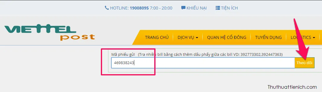 Hướng dẫn cách tra cứu vận đơn, định vị hành trình bưu phẩm gửi đi bằng Viettel Post