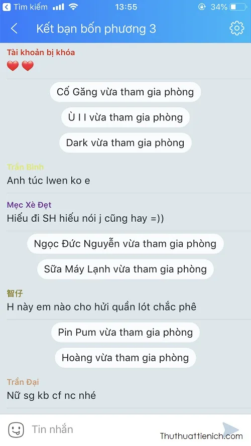 Hướng dẫn cách vào phòng Chat (phòng trò chuyện) Zalo