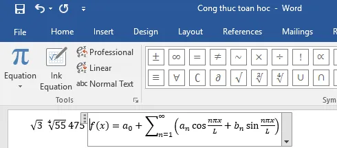 Hướng dẫn cách viết số mũ, phân số, công thức toán học, hóa học trong Word