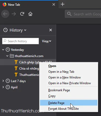 Hướng dẫn cách xóa lịch sử duyệt web trên trình duyệt Firefox