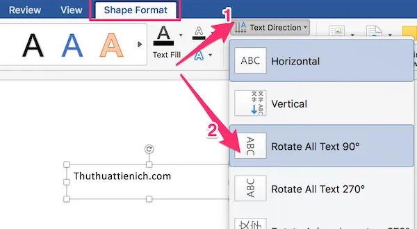 Hướng dẫn cách xoay chữ ngang dọc trong word (2003-2016)