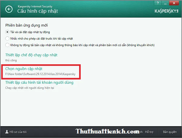 Hướng dẫn cập nhật Offline cho Kaspersky không cần kết nối mạng